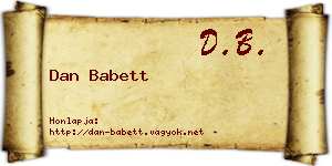 Dan Babett névjegykártya